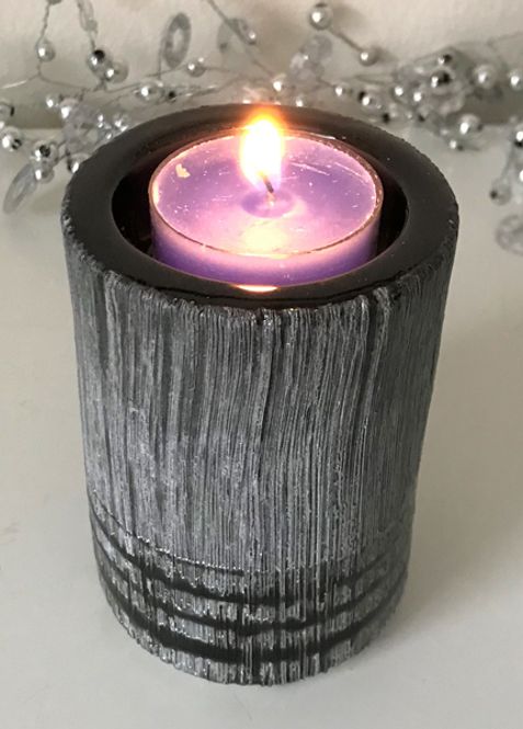 Hovedbilde Telysholder, grå keramikk med ...