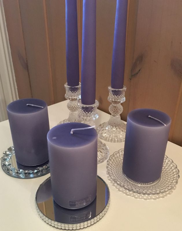 Diederich dyppede stakelys, par, lavendel.