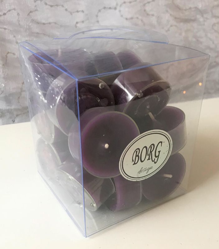 Telys Mørk Lilla, i plastkopp, 18 stk.
