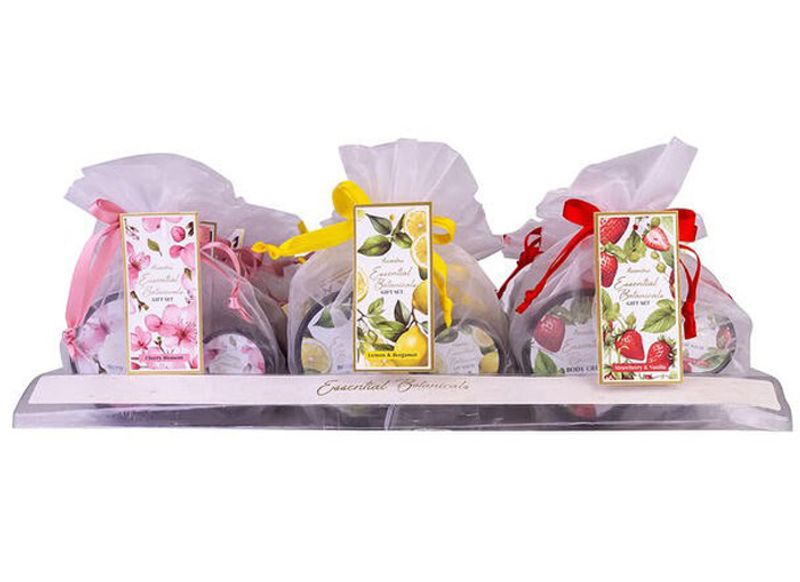 Gavesett med Bodykrem og Leppepomade, i organza pose, Vegansk.