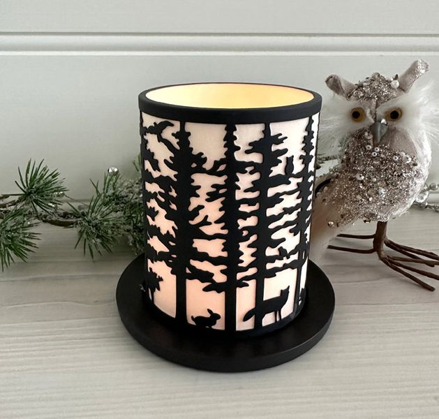 Telysholder, i porselen, med natur dekor.